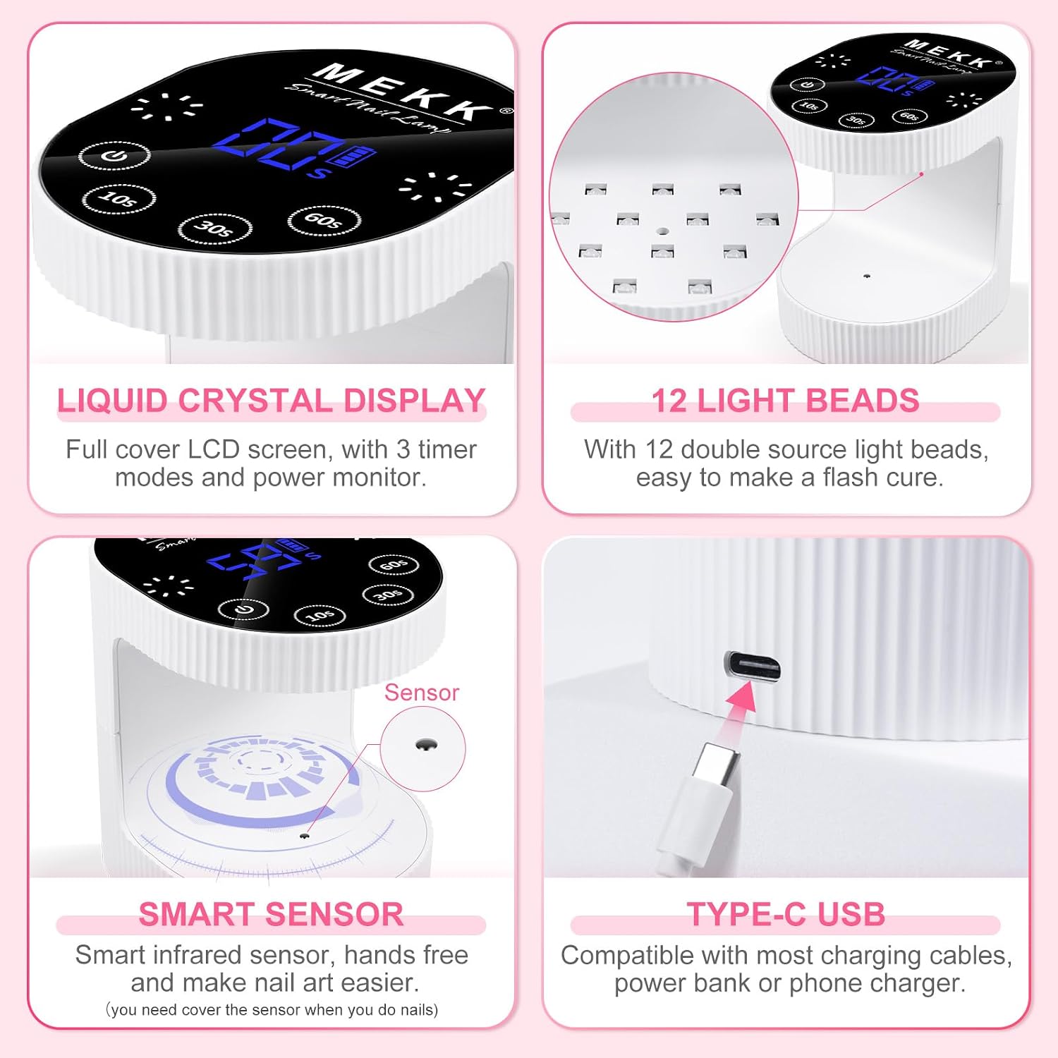 24W cordless UV LED nail lamp — Portable Rechargeable Gel Curer